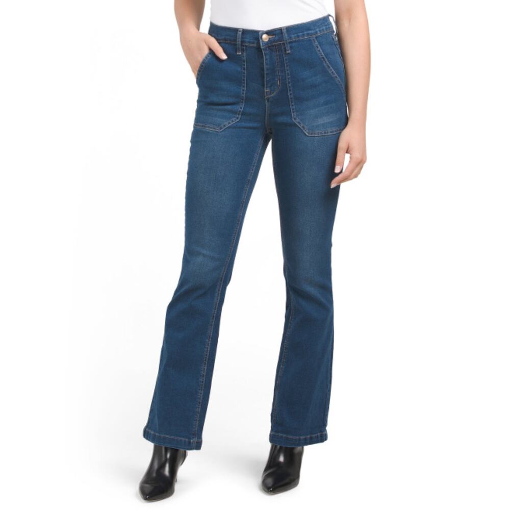 NWT Nanette Lepore Women's Belle High Rise Porkchop Front Pockets Bootcut Jeans - Picture 1 of 6